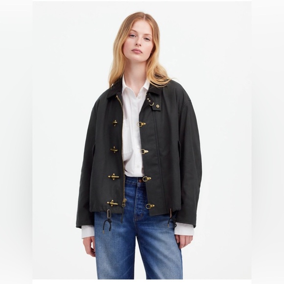 Madewell x Alpha Industries Waxed Cotton Car Coat - Black - New With Tags